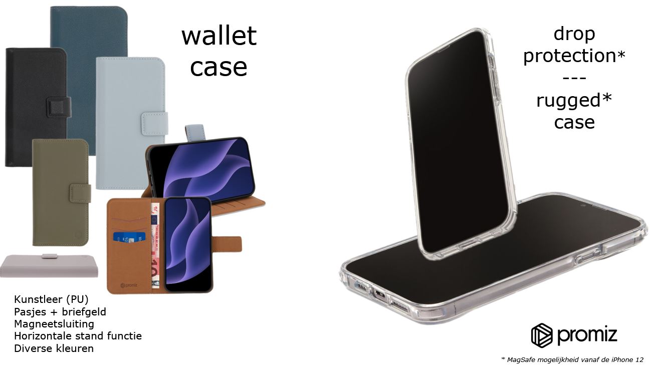 iPhone wallet en transparante backcovers - promiz